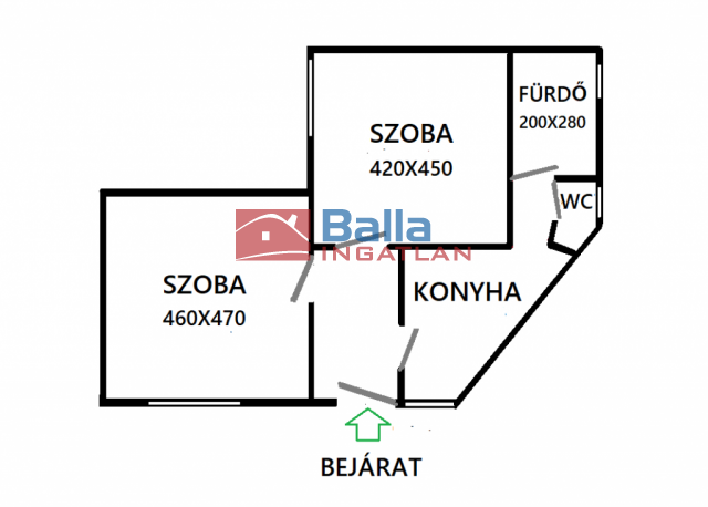 IX. Kerület (Külső Ferencváros) - Hentes utca:  63 m²-es társasházi lakás   (39'800'000 ,- Ft)