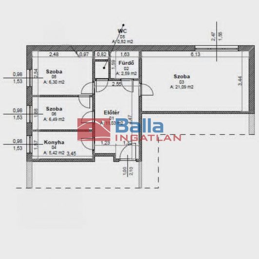 Eladó 53 m²-estársasházi lakás IV. Kerület (Újpest) , Deák Ferenc utca: 59'900'000 Ft