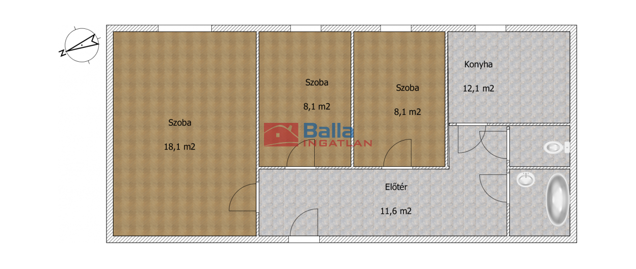 Eladó 59 m²-estársasházi lakás XIX. Kerület (Lakótelep) , Nagysándor J utca: 53'900'000 Ft