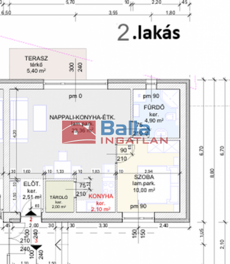 Eladó 45 m²-estársasházi lakás Hatvan, Géza fejedelem utca: 47'700'000 Ft