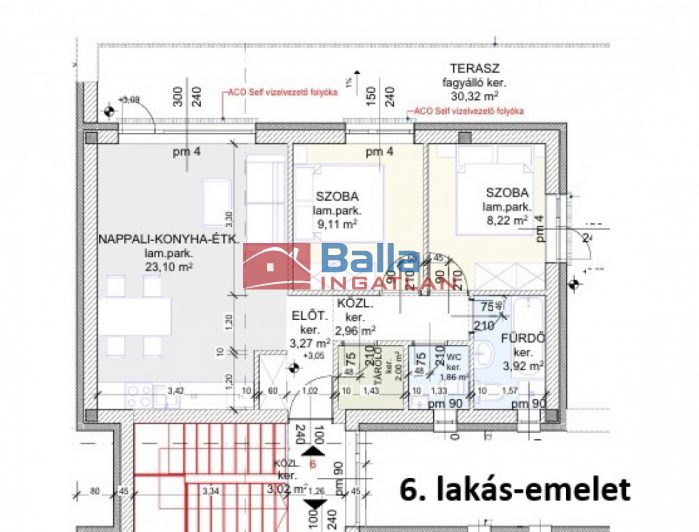 Eladó 54 m²-estársasházi lakás Hatvan, Városközpont mellett utca: 58'250'000 Ft