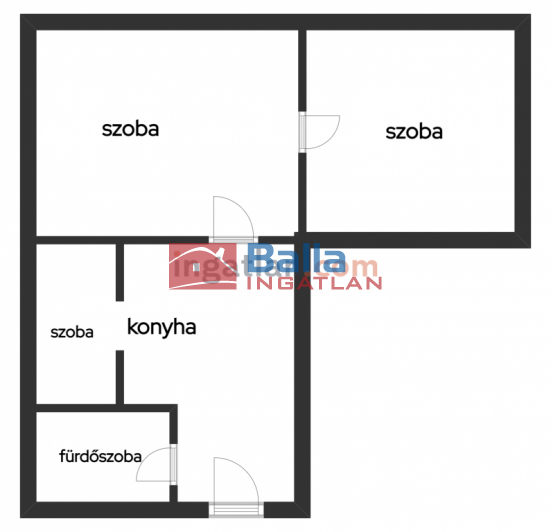 Eladó 54 m²-estársasházi lakás Komló, Kiss József utca: 13'500'000 Ft