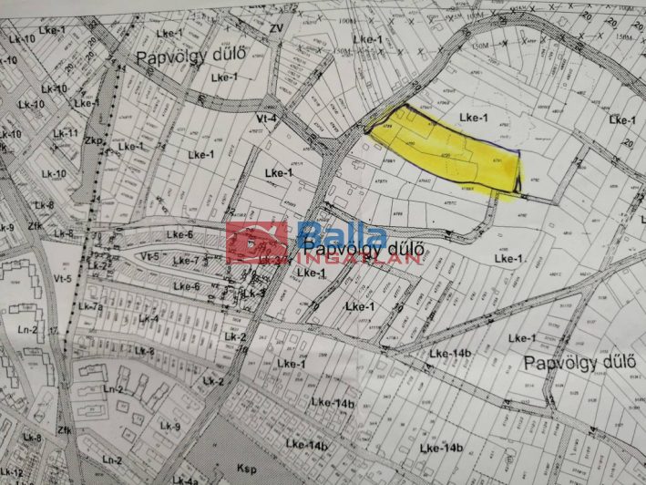 Eladó 16215 m²-estelek Vác, Papvölgy utca: 100'000'000 Ft