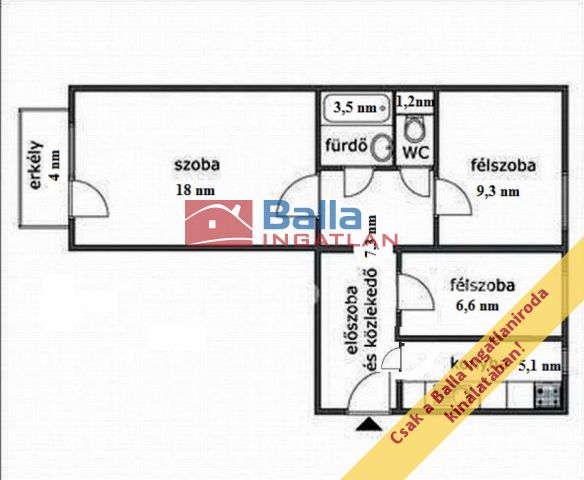 XIX. Kerület (Lakótelep) - Lakótelep központjában:  53 m²-es társasházi lakás   (39'900'000 ,- Ft)