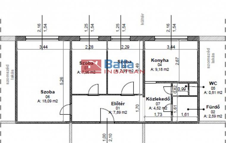 XIX. Kerület (Lakótelep) - Rákóczi  utcában:  59 m²-es társasházi lakás   (59'000'000 ,- Ft)