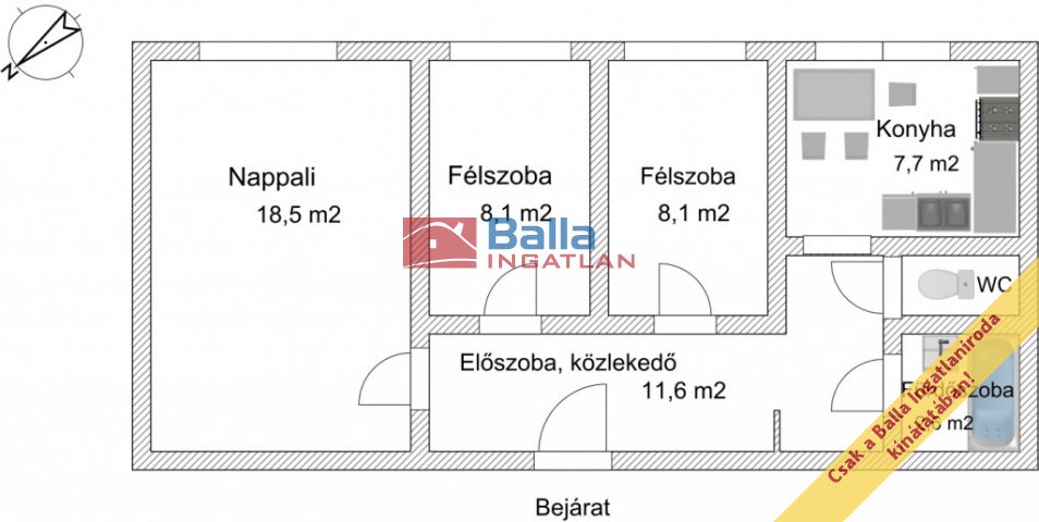 XVIII. Kerület (Havanna-lakótelep) - Havanna utca:  59 m²-es társasházi lakás   (59'000'000 ,- Ft)
