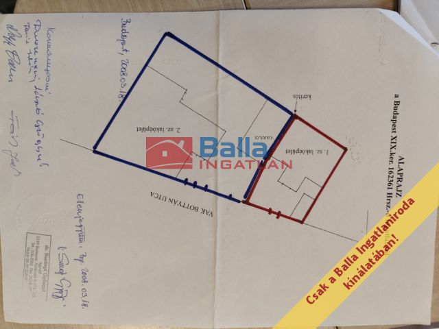 XIX. Kerület (Kispest) - Vak Bottyán utca:  107 m²-es telek   (15'000'000 ,- Ft)