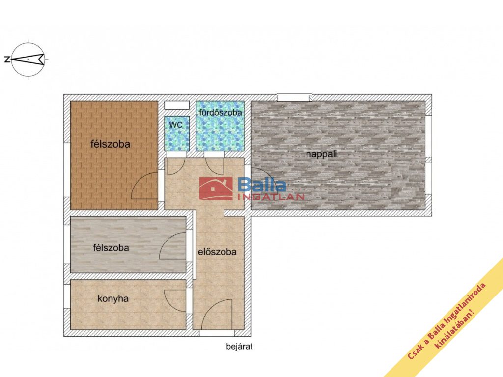 XIX. Kerület, Fő utca, 52 m²-es, társasházi lakás, 1+2 szobás
