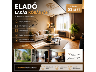 Eladó 54 m²-estársasházi lakás X. Kerület (Gyárdülő) , Üllői út: 53'000'000 Ft