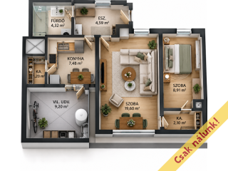 Eladó 60 m²-estársasházi lakás XIII. Kerület (Újlipótváros) , Hegedűs Gyula utca: 87'000'000 Ft