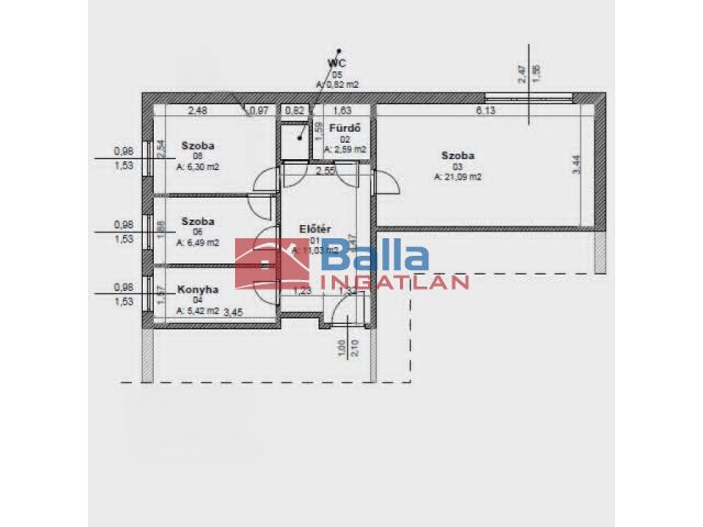 Eladó 53 m²-estársasházi lakás IV. Kerület (Újpest) , Deák Ferenc utca: 59'900'000 Ft