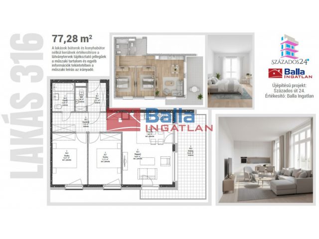 Eladó 68 m²-estársasházi lakás VIII. Kerület (Századosnegyed) , Százados út: 128'710'000 Ft