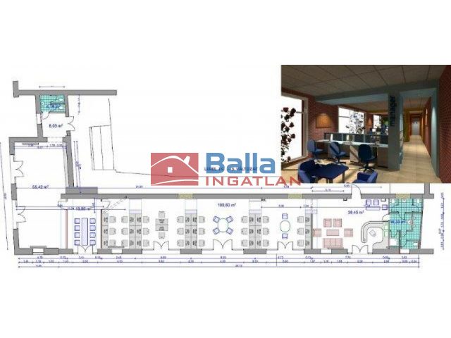 XIII. Kerület, Lehel utca, 173 m²-es, lakásban kialakított iroda