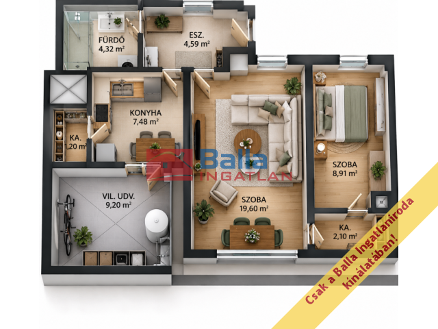Eladó 60 m²-estársasházi lakás XIII. Kerület (Újlipótváros) , Hegedűs Gyula utca: 87'000'000 Ft