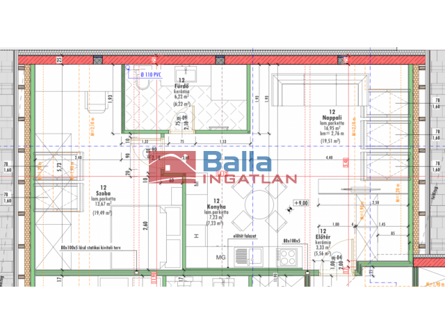 XIV. Kerület, Telepes utca, 76 m²-es, 3. emeleti, társasházi lakás