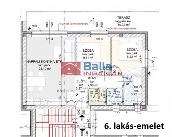 Eladó 54 m²-estársasházi lakás Hatvan, Városközpont mellett utca: 58'250'000 Ft