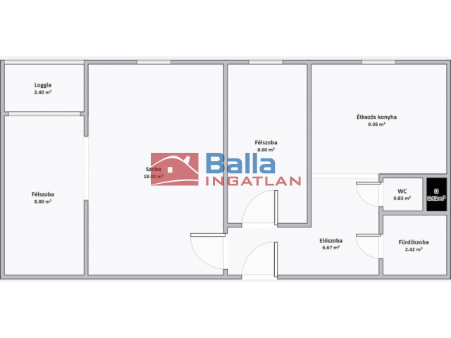 Ózd, Vasvár út, 56 m²-es, 9. emeleti, társasházi lakás, 1+2 félszobás