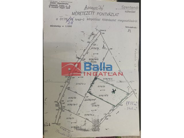 Eladó 341 m²-estelek Szentendre, Radnóti: 5'100'000 Ft