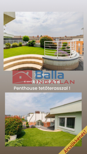 Eladó 86 m²-es XIII. Kerület (Lőportár dűlő), Tetőteraszos penthouse kertkapcsolattal: 152'500'000 Ft