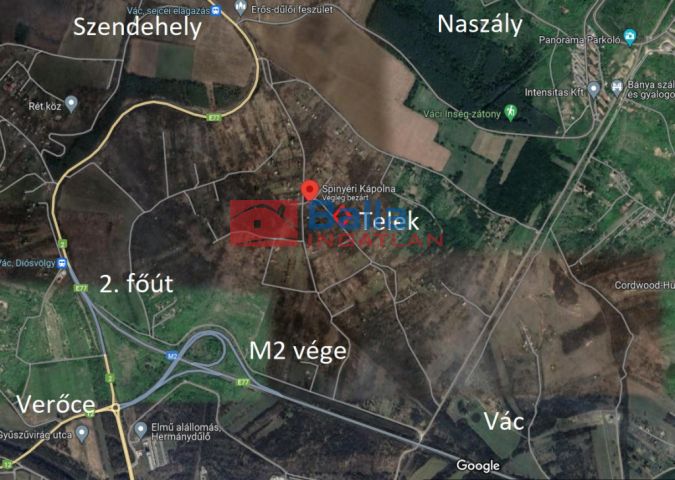 Eladó 881 m²-es telek Vác, Spinyér utca: 2'390'000 Ft