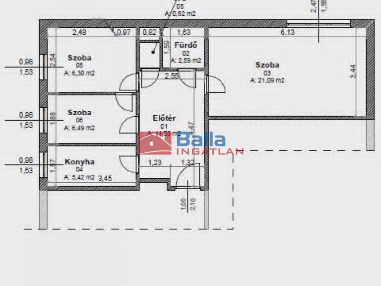 Eladó 53 m²-estársasházi lakás IV. Kerület (Újpest) , Deák Ferenc utca: 59'900'000 Ft