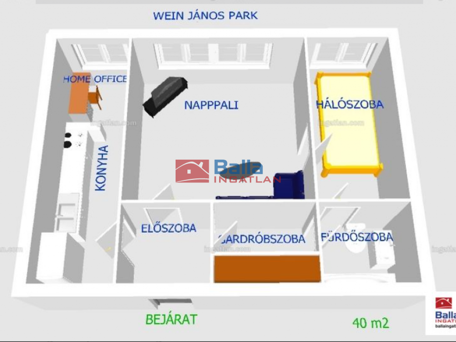 Kiadó 40 m²-estársasházi lakás XIII. Kerület (Újlipótváros) , PANNÓNIA utca: 260'000 Ft