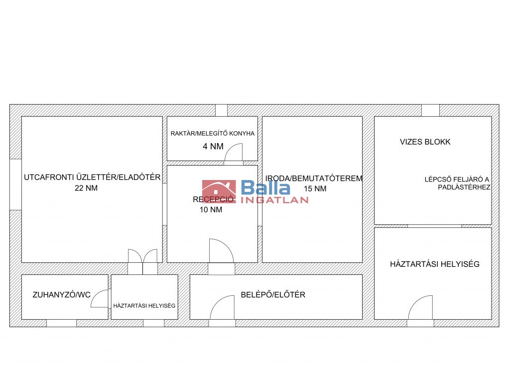 Eladó 76 m²-esüzlethelyiség utcai bejárattal XVII. Kerület (Rákoskeresztúr) , Pesti út: 89'000'000 Ft