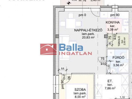 Eladó 46 m²-estársasházi lakás Hatvan, Városközpont mellett: 48'800'000 Ft