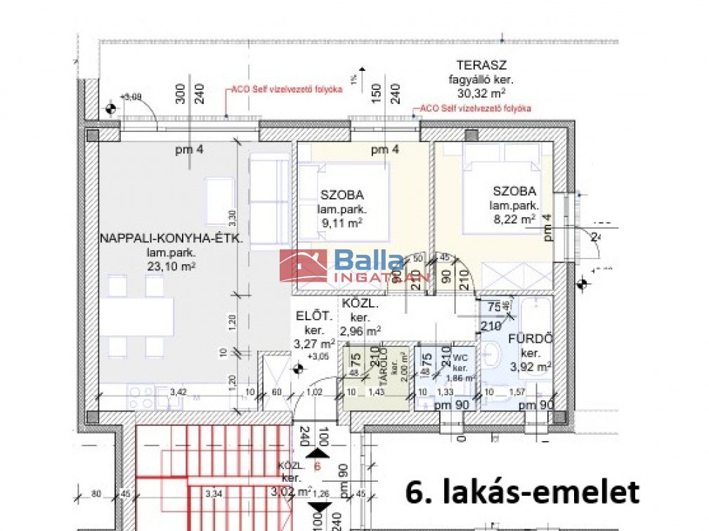 Eladó 54 m²-estársasházi lakás Hatvan, Városközpont mellett utca: 58'250'000 Ft