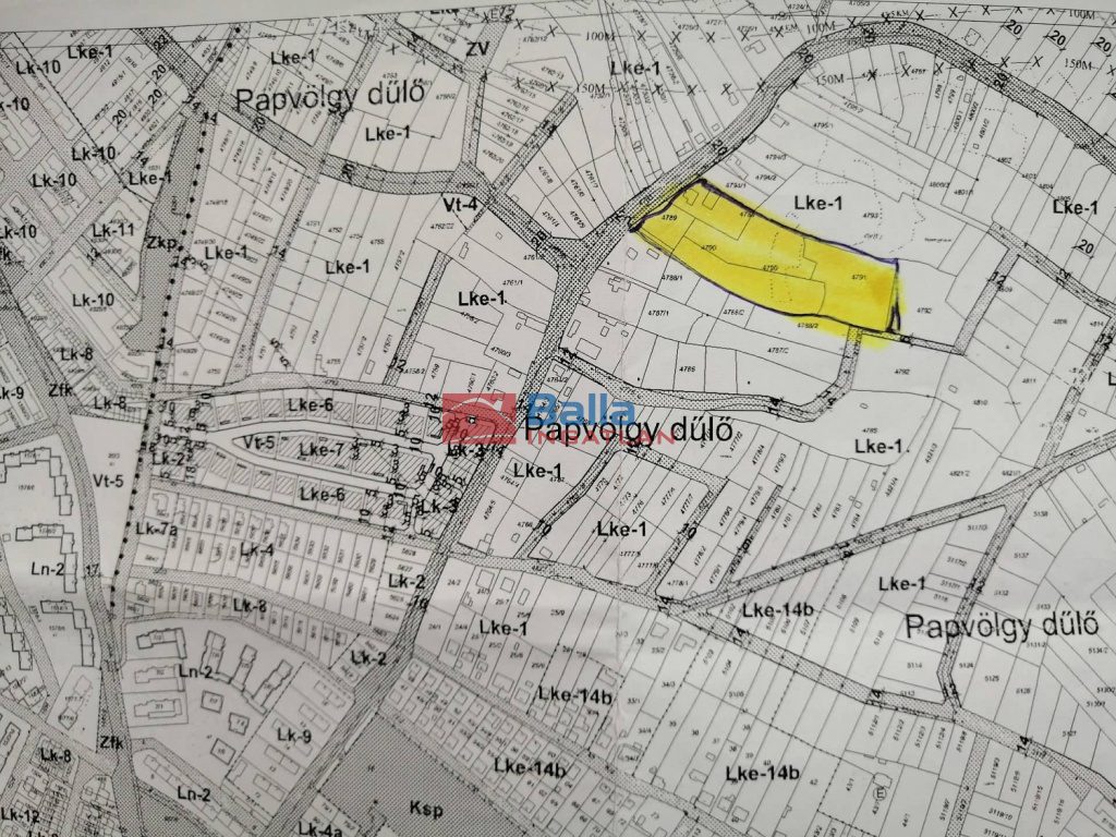 Eladó 16215 m²-estelek Vác, Papvölgy utca: 100'000'000 Ft