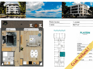 Eladó 59 m²-estársasházi lakás Balatonboglár, Vízpart: 112'500'000 Ft