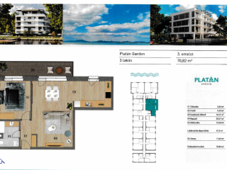 Eladó 71 m²-estársasházi lakás Balatonboglár, Vízpart: 129'500'000 Ft