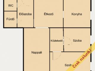 Eladó 63 m²-estársasházi lakás IV. Kerület (Káposztásmegyer II.) , Külső Szilágyi út: 69'900'000 Ft