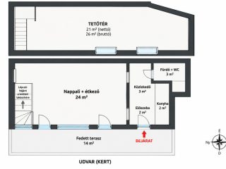 Eladó 35 m²-estársasházi lakás IV. Kerület (Újpest) , Lőrinc utca: 73'900'000 Ft