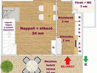 Eladó 60 m²-estársasházi lakás IV. Kerület (Újpest) , Lőrincz utca környékén: 88'000'000 Ft
