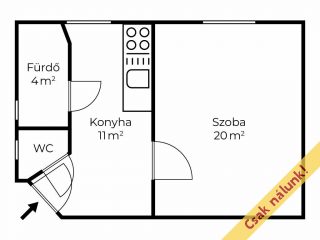Eladó 37 m²-estársasházi lakás IV. Kerület (Újpest-kertváros) , Pöltenberg Ernő utca: 46'000'000 Ft