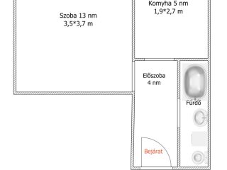 Eladó 24 m²-estársasházi lakás IV. Kerület (Újpest-kertváros) , Vasvári Pál utca: 23'900'000 Ft