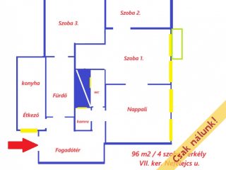 Eladó 96 m²-estársasházi lakás VII. Kerület (Nagykörúton kívül) , Külső-Erzsébetváros-Ligetváros kiváló befektetést kínálunk!: 92'500'000 Ft