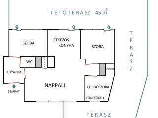 Eladó 56 m²-estársasházi lakás VIII. Kerület (Csarnoknegyed) , Víg utca: 104'000'000 Ft