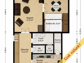 Eladó 71 m²-estársasházi lakás VIII. Kerület (Orczy negyed) , Egyetemek közelében, Korányi Sándor utca: 74'900'000 Ft