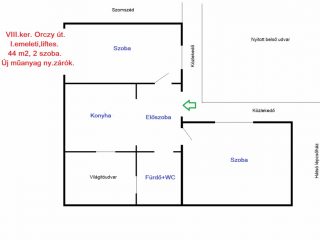 Eladó 44 m²-estársasházi lakás VIII. Kerület (Orczy negyed) , Orczy út: 60'000'000 Ft