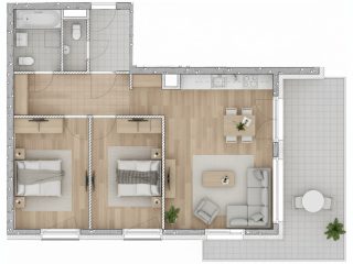 Eladó 77 m²-estársasházi lakás VIII. Kerület (Századosnegyed) , Százados út: 130'010'000 Ft