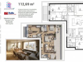 Eladó 113 m²-estársasházi lakás VIII. Kerület (Századosnegyed) , Százados út: 277'250'000 Ft