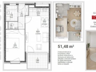 Eladó 52 m²-estársasházi lakás VIII. Kerület (Századosnegyed) , Százados út: 89'130'000 Ft