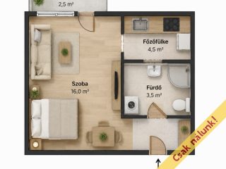 Eladó 28 m²-estársasházi lakás XIII. Kerület (Angyalföld) , Keszkenő utca: 55'000'000 Ft
