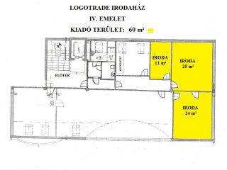 Kiadó 60 m²-esb kategóriás iroda XIII. Kerület (Angyalföld) , Röppentyű utca: 510 EUR