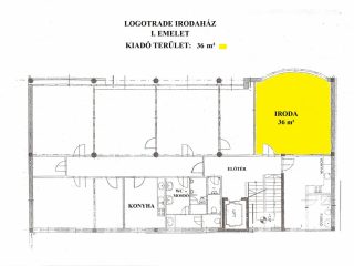 Kiadó 36 m²-esb kategóriás iroda XIII. Kerület (Angyalföld) , Röppentyű utca: 306 EUR