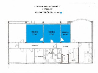 Kiadó 36 m²-esb kategóriás iroda XIII. Kerület (Angyalföld) , Röppentyű utca: 306 EUR