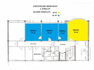 Kiadó 36 m²-esb kategóriás iroda XIII. Kerület (Angyalföld) , Röppentyű utca: 306 EUR