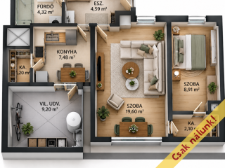 Eladó 60 m²-estársasházi lakás XIII. Kerület (Újlipótváros) , Hegedűs Gyula utca: 87'000'000 Ft